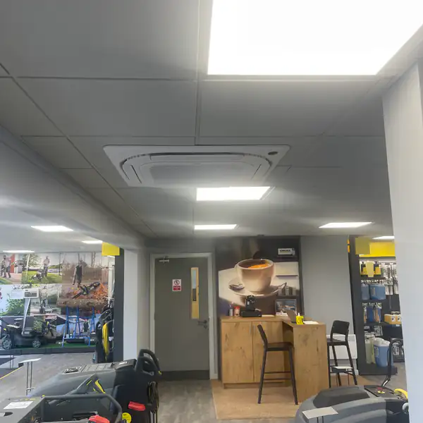 Ceiling cassette air conditioning in an open-plan office in Bristol